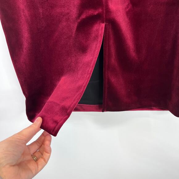 Express Velvet Strapless Midi Sheath dress ruby - S - Picture 8 of 13